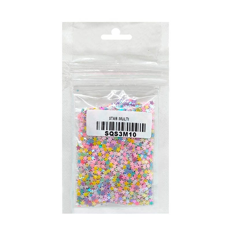 MG Traders 1 Sequin Sq Star 3Mm 10Gm Multi (Sqs3M10) Sequince