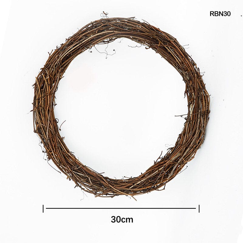 MG Traders Artificial Grass Rbn30 Ring Wreath Rattan Wicker Natural Brown Diy 30Cm