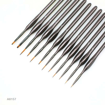 A6157 Paint Brush 12Pc Ultra Thin I Mini Detail Liner Brush