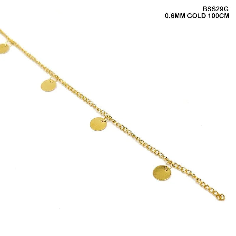MG Traders Chains & Hooks Bss29G Chain 0.6Mm Gold 100Cm