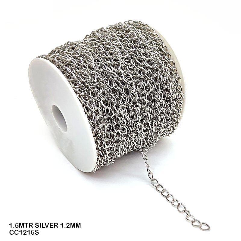 MG Traders Chains & Hooks Cc1215S Chain 1.5Mtr Silver 1.2Mm