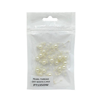 MG Traders Chains & Hooks Pearl Thread Small Pkt (1.35Mtr) Off White