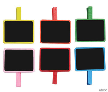 6Bcc Wooden 6Pc Black Board Clip Colored  (Pack of 3)