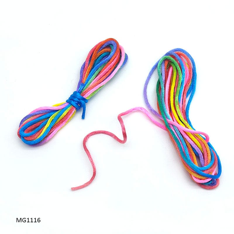 MG Traders Craft Threads & Pearl Lace Satin Handicraft Thread (3Mtrx12Pcs) (Mg1116)