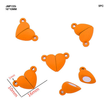 Jmp155I Magnetic Heart Pendants Orange 16*10Mm 5Pc