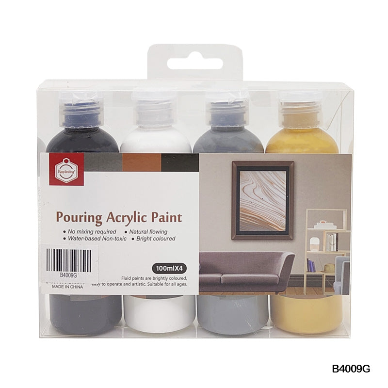 MG Traders Drawing Materials B4009G Pouring Acrylic Paint 100Mlx4