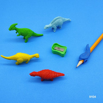 9104 Dinosaur Eraser Pencil Sharpener Set