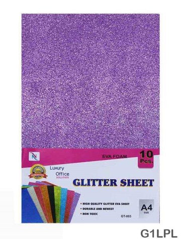 Glitter Foam Sheet (G1Lpl) W/S A4 L Purple 10Pc  (Pack of 2)