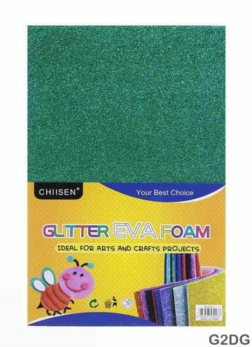 Glitter Foam Sheet (G2Dg) Sticker A4 D Green 10Pc