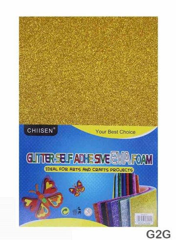 Glitter Foam Sheet (G2G) Sticker A4 Gold 10Pc
