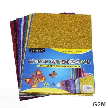 Glitter Foam Sheet (G2M) Sticker A4 Multi 10Pc