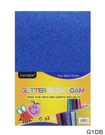 Glitter Foam Sheet W/S A4 D Blue 10Pc  (Pack of 2)