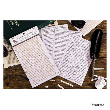 Ts07F032 Original Retro English Journaling Sticker  (Pack of 3)
