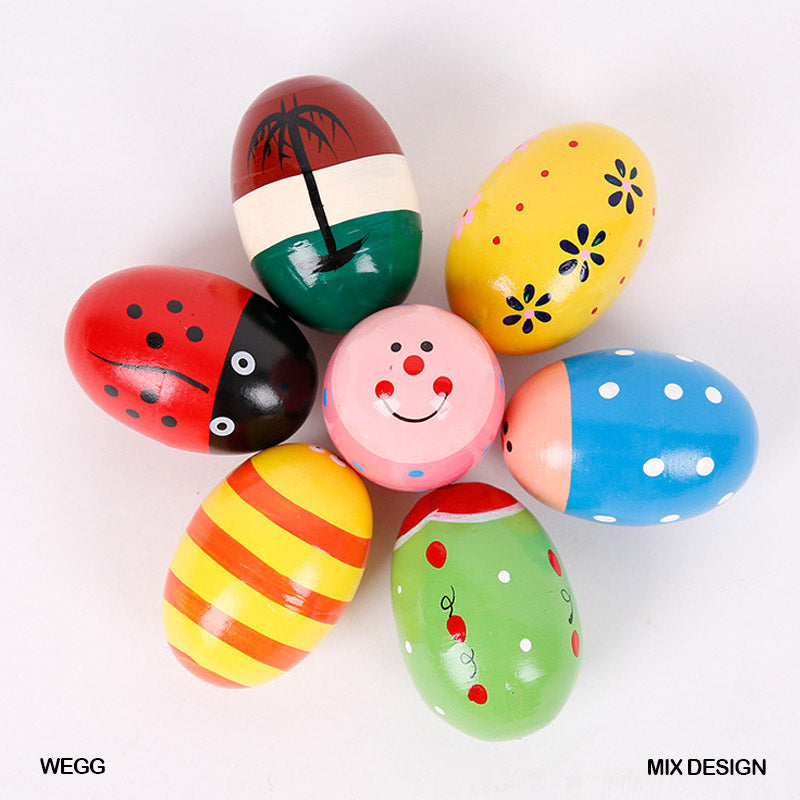 MG Traders MDF & wooden Crafts Wt Wooden Egg Ball (Wegg)  (Pack of 3)