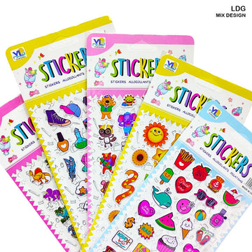 Ldg Kids Colorful Printed Journaling Sticker (Pack Of 6)