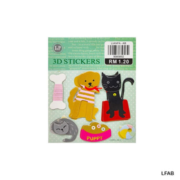 Lfab Cat Scrapbooking Journaling Sticker  (Pack of 6)