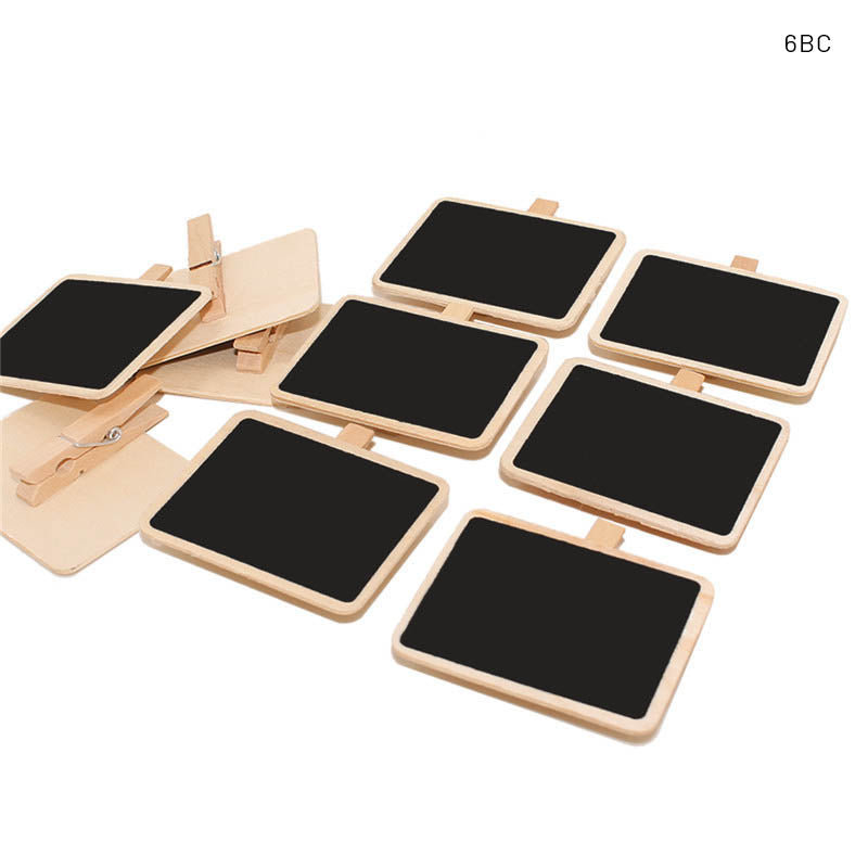 MG Traders Pack Acrylic & Wooden Cutout 6Bc Wooden 6Pc Black Board Clip Plain  (Contain 1 Unit)