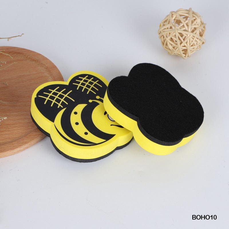 MG Traders Pack All Kinds Boards (white,notice,black,slate) White Board Duster Magnetic Bee (Boho10)  (Contain 1 Unit)