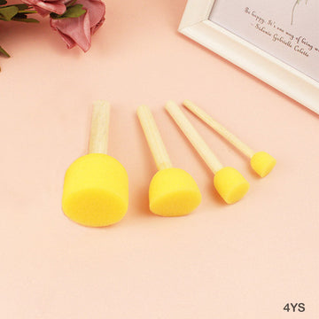 MG Traders Pack Brush 4Pc Yellow Sponge (4Ys)  (Contain 1 Unit)