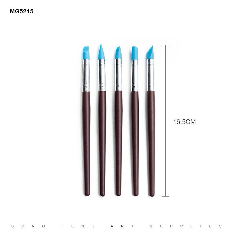 MG Traders Pack Brush 5Pc Silicone Brush Brown (Mg5215)  (Contain 1 Unit)