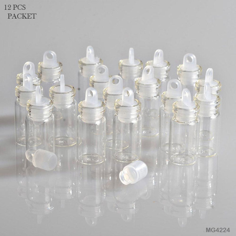 MG Traders Pack Glass Messages Bottle Mg42-24 Message Bottle Mini 12Pc 11X22Mm  (Contain 1 Unit)
