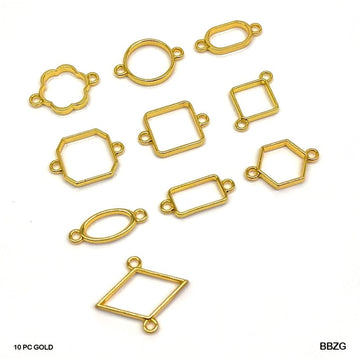 Bbzg Bezels Mix Shape Set 10Pc Gold  (Contain 1 Unit)