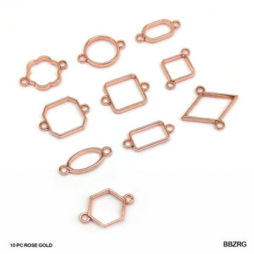 Bbzrg Bezels Mix Shape Set 10Pc Rose Gold  (Contain 1 Unit)
