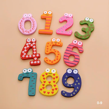Wooden Magnet Number (0-9)  (Contain 1 Unit)