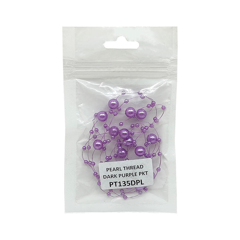 MG Traders Pack Rope Pearl Thread Small Pkt (1.35Mtr) D Purple  (Contain 1 Unit)