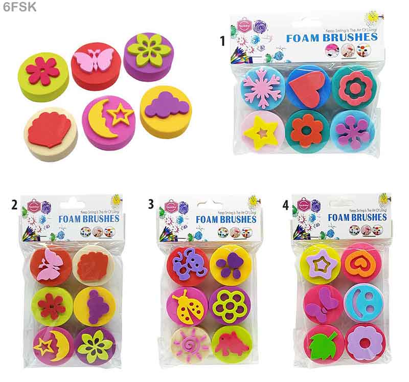 MG Traders Pack Stamp 6Pc Foam Stamp Kids Design (6Fsk)  (Contain 1 Unit)
