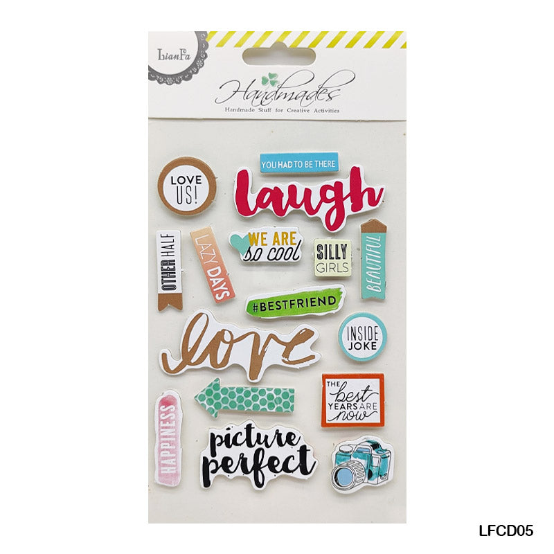 MG Traders Pack Stickers Lfcd05 Scrapbooking 3D Journaling Sticker  (Contain 1 Unit)
