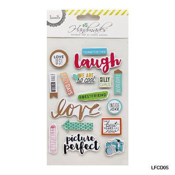 MG Traders Pack Stickers Lfcd05 Scrapbooking 3D Journaling Sticker  (Contain 1 Unit)