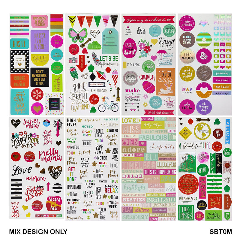 MG Traders Pack Stickers Sbtm Scrap Book Journaling Sticker Mix  (Contain 1 Unit)