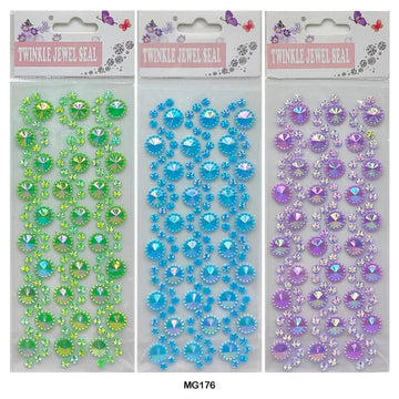 MG Traders Pack Stickers Twinkle Jewel Flower Dot Journaling Sticker Mg17-6  (Contain 1 Unit)