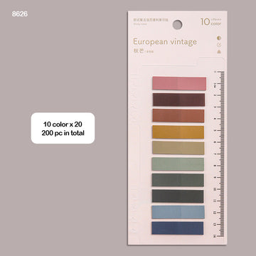 8626 Sticky Notes 10 Color 11X44Mm European Vintage  (Contain 1 Unit)