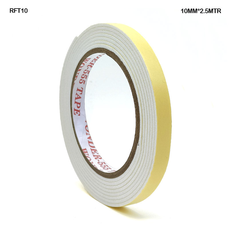 MG Traders Pack Tape Rf10 Double Side Foam Tape 10Mm*2.5Mtr (Rft10)  (Contain 1 Unit)