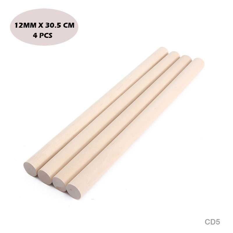 MG Traders Pack Wooden Stick Cd5 Wooden Stick 30Cmx12Mm (4 Stick)  (Contain 1 Unit)