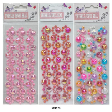 Twinkle Jewel Flower Dot Journaling Sticker Mg17-6  (Pack of 6)
