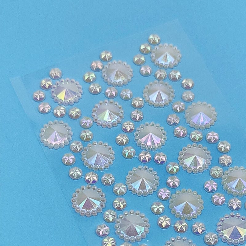 MG Traders Pearl & Diamond Stickers Twinkle Jewel Flower Dot Journaling Sticker Mg17-6  (Pack of 6)
