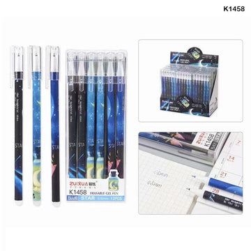 MG Traders Pen K1458 Erasable Gel Pen 12Pc