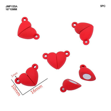 Jmp155A Magnetic Heart Pendants Red 16*10Mm 5Pc