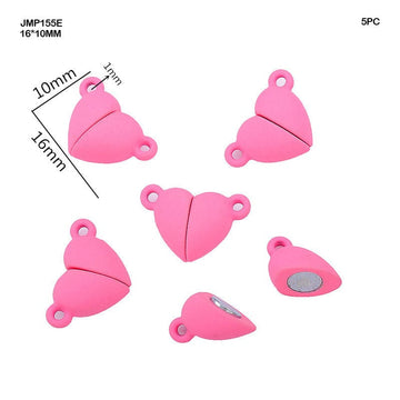 Jmp155E Magnetic Heart Pendants Pink 16*10Mm 5Pc