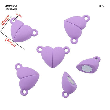 Jmp155G Magnetic Heart Pendants Purple 16*10Mm 5Pc