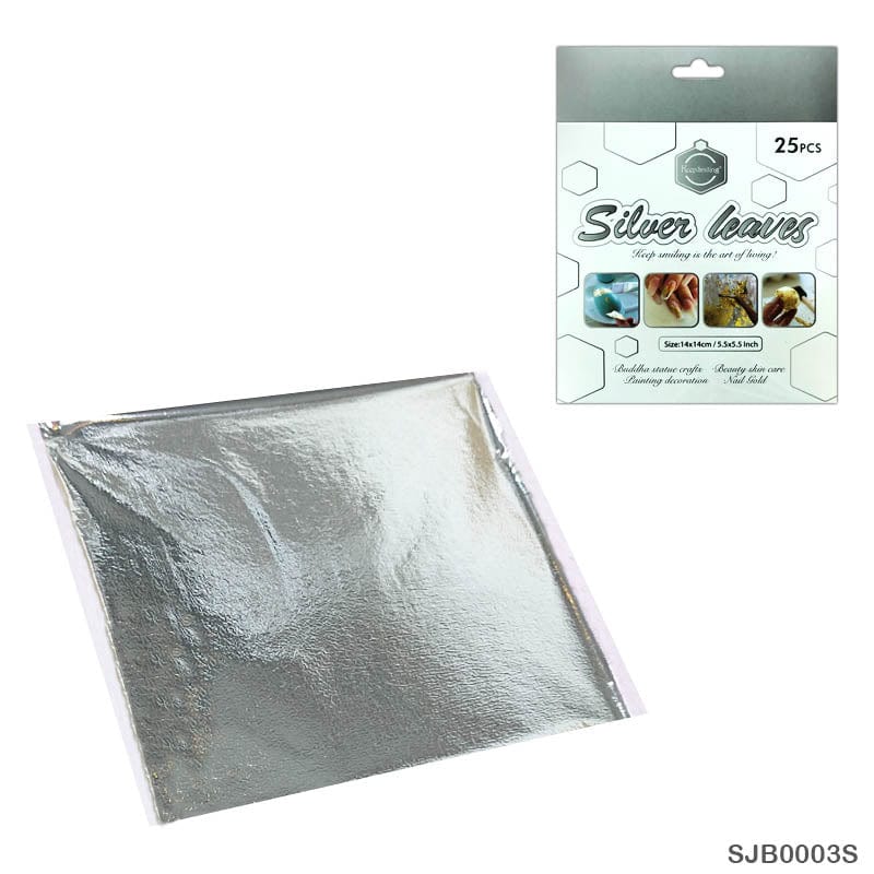 MG Traders Resin Accessories Foil Paper 14X14Cm Silver (25Pc) (Sjb0003S)