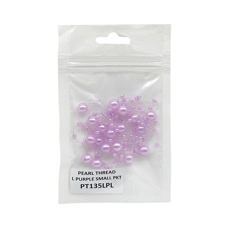 MG Traders Rope & Lace Pearl Thread Small Pkt (1.35Mtr) L Purple  (Pack of 6)