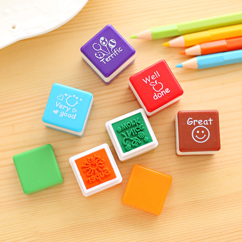 MG Traders Self Inking Stamps Teacher Stamp Set Of 6Pcs Card (Ts6)