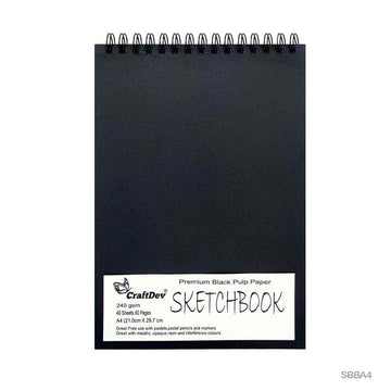 Sketch Book Sbba4 Black A4 Craftdev 40 Sheet