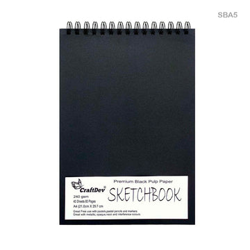 Sketch Book Sba5 Black A5 Craftdev 40 Sheet