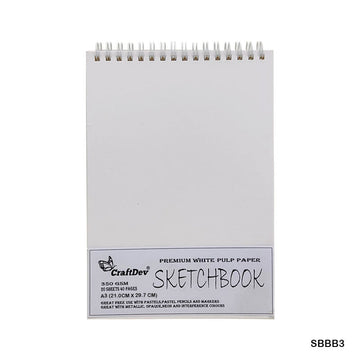 Sketch Book Sbbb3 White A3 Craftdev 20 Sheet