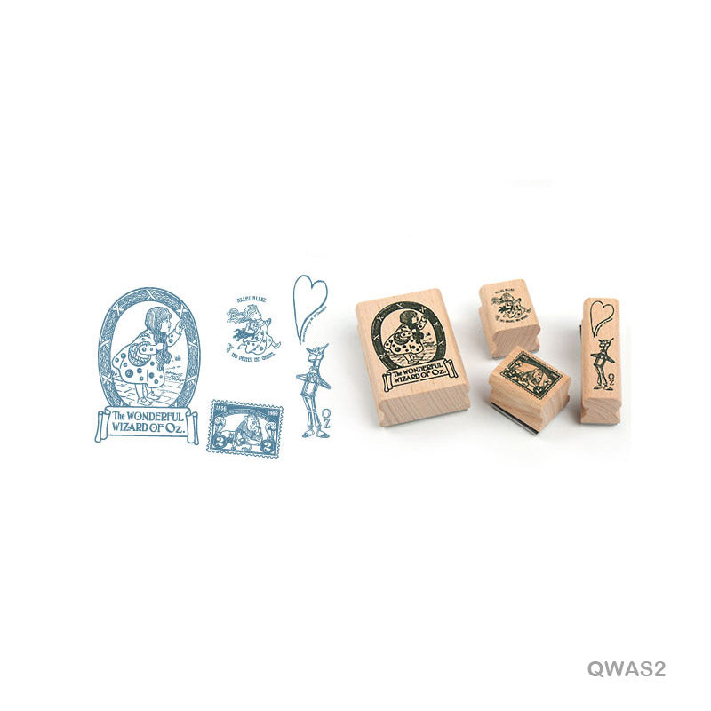 MG Traders Wooden Stamps Qwas2 Quartet Wooden Antique Stamp 4Pc